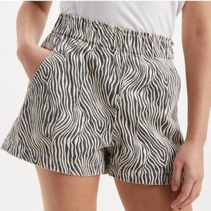 Levi's High Rise Lounge Shorts - Black & white zebra stripe print - Small